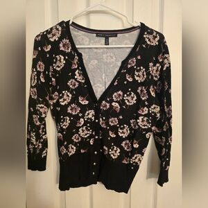 Floral Black Cardigan